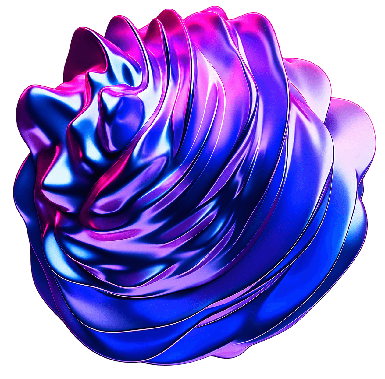 Iridescent chrome swirl orb