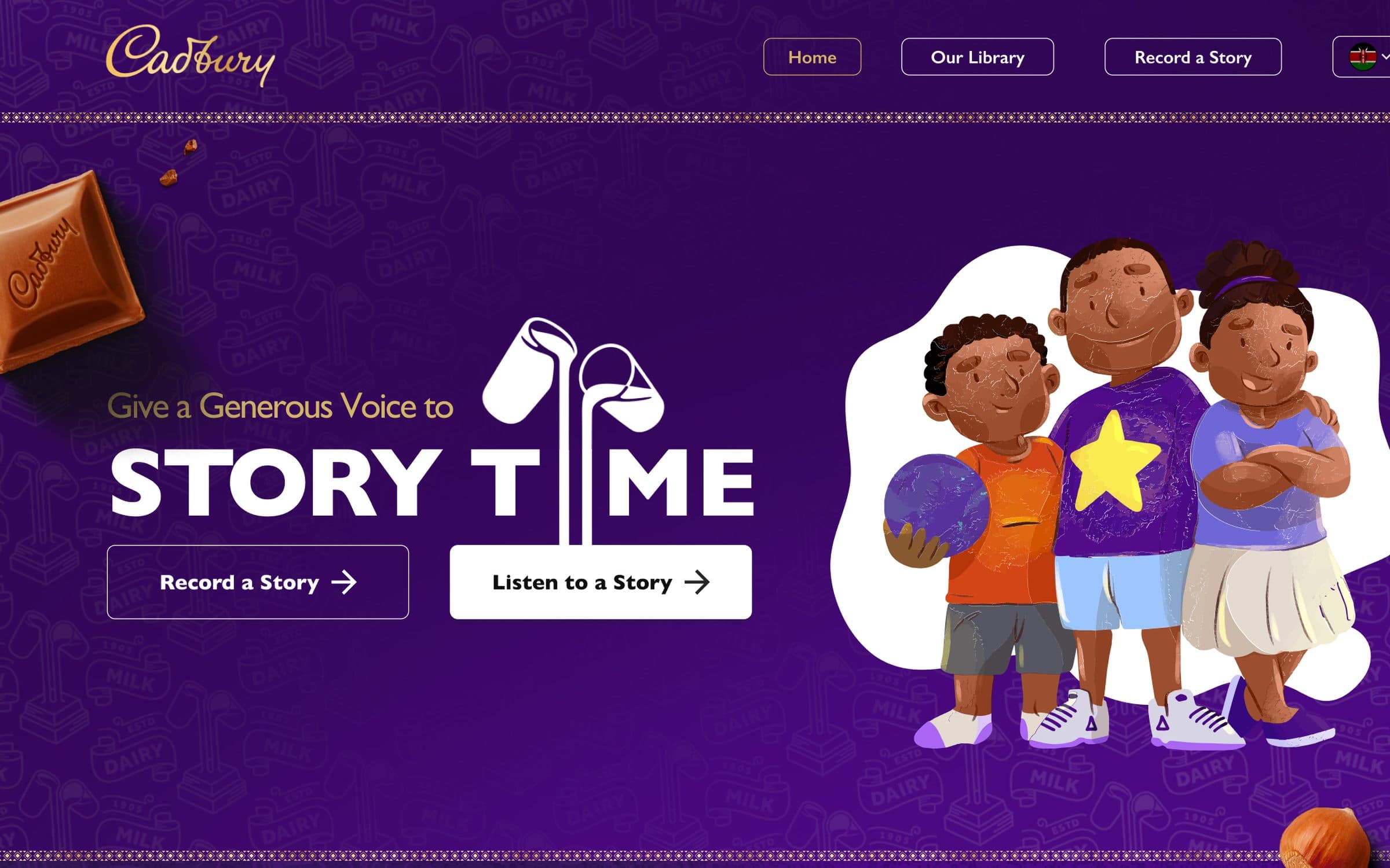 Story Time landing page: Give a Generous Voice to Story Time