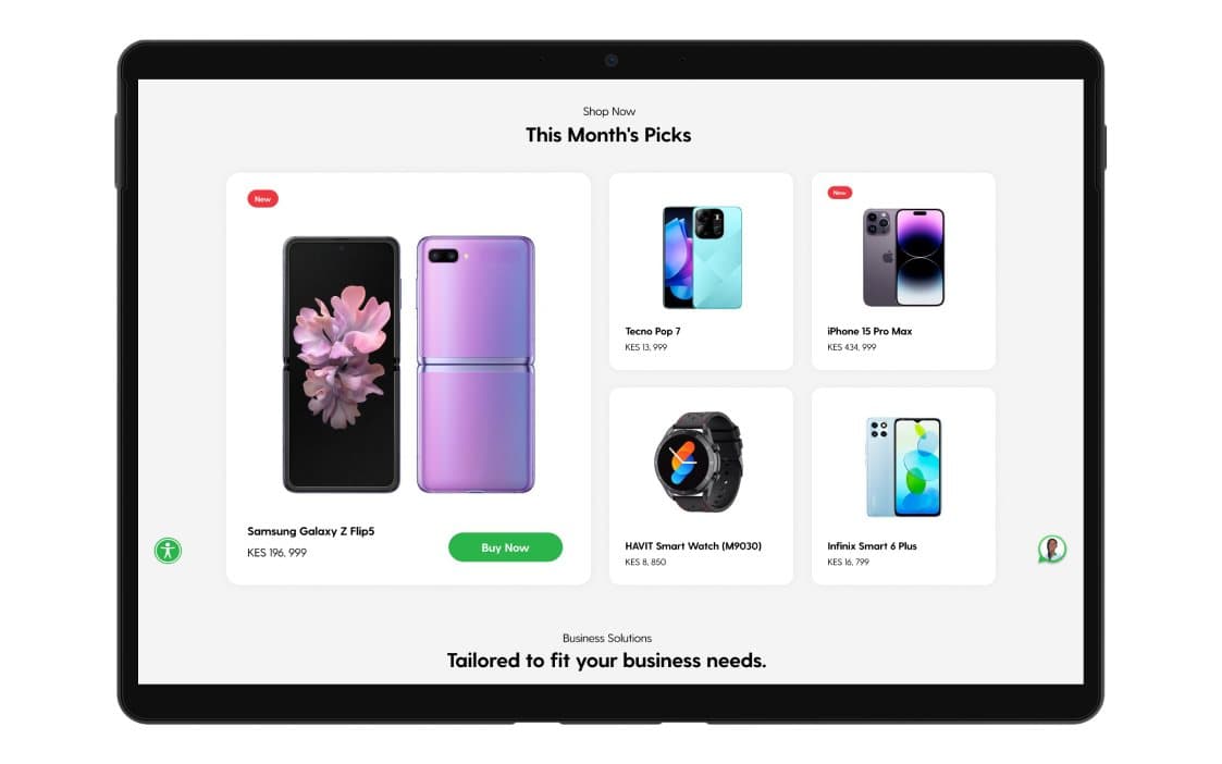 Safaricom shop page: This Month's Picks